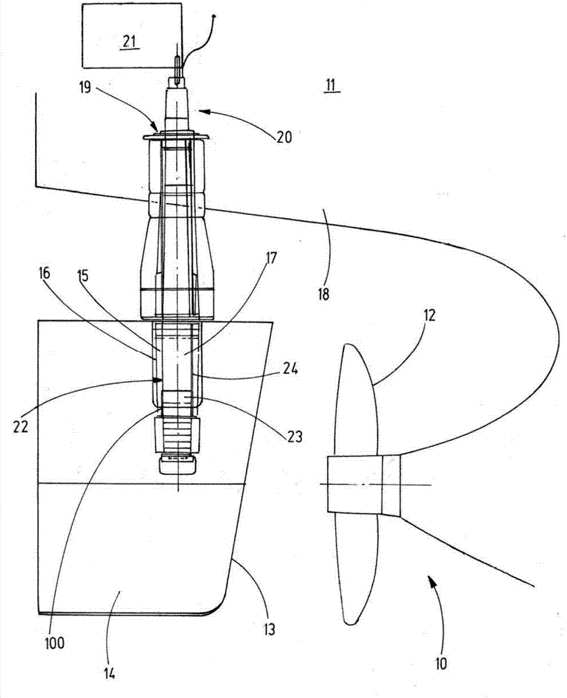 Bearing for supporting a shaft, in particular a rudder shaft, or a rudder blade, electronic bearing clearance measuring device, rudder comprising a bearing for supporting a shaft or a rudder blade, and method for measuring wear of a bearing for supporting a shaft or a rudder blade