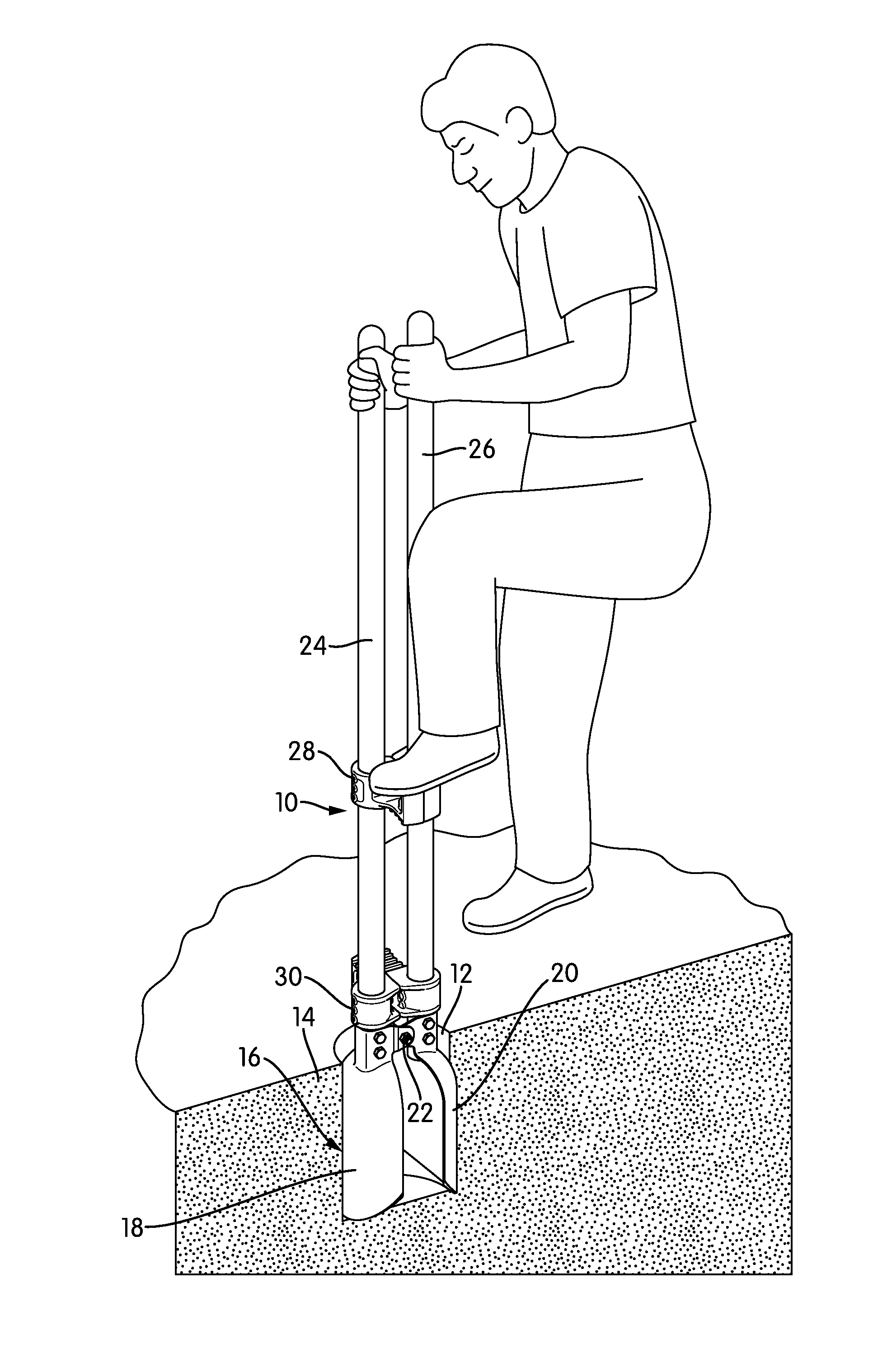 Post-Hole Digger with Foot Rests