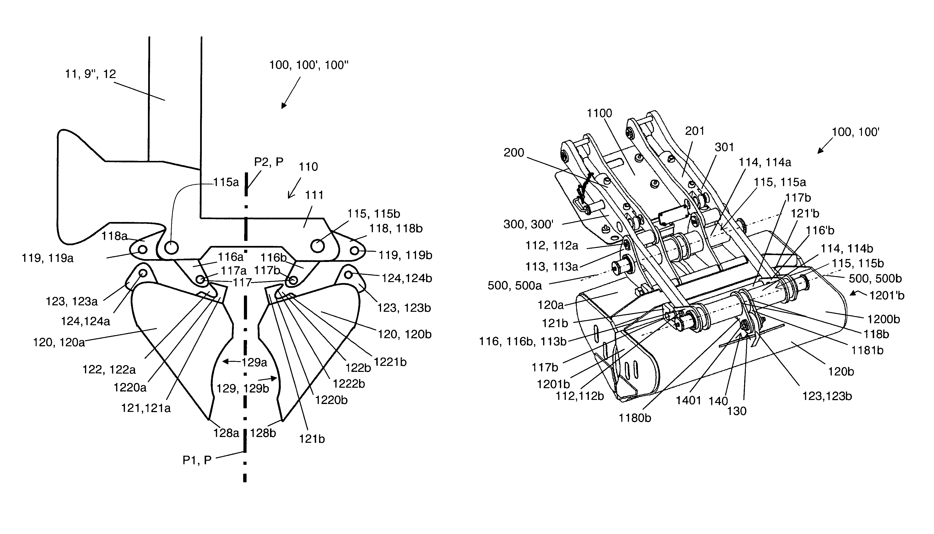 Fastening device for a collector of solid remains swiveling at the end of a mobile arm in particular fastening device for articulated buckets of a crust shovel