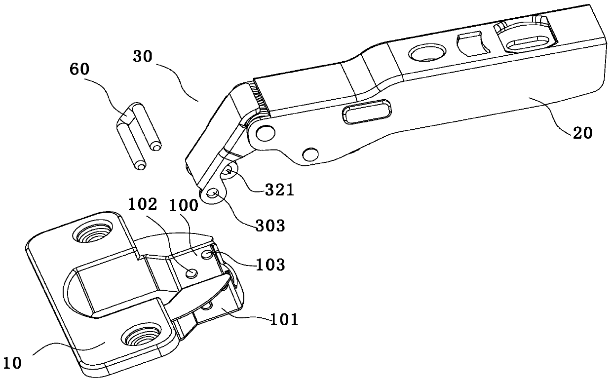 Hinge and household device with same