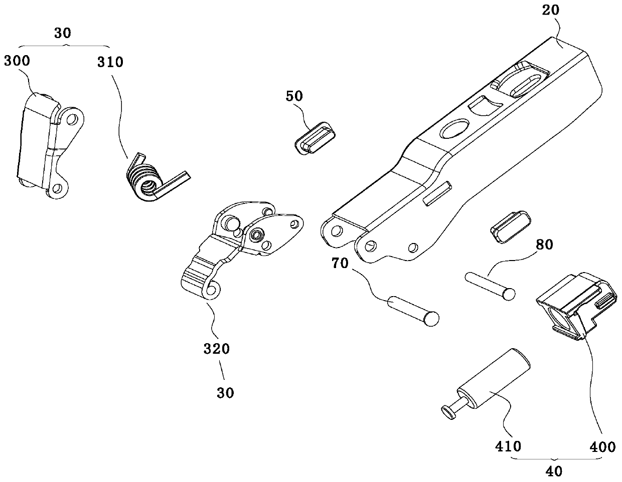 Hinge and household device with same