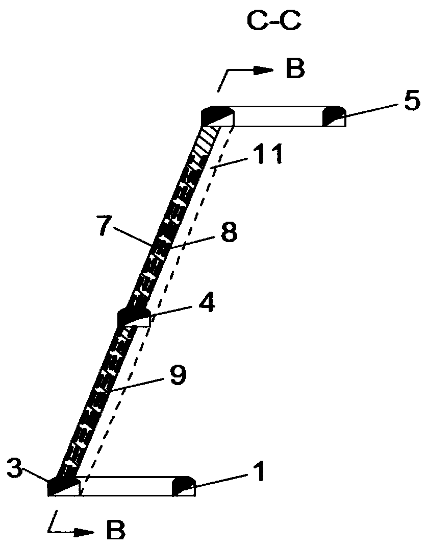 Medium deep hole presplitting blasting mining method of steeply inclined thin-to-ultrathin-lode ore body