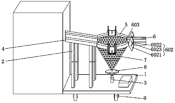 Discharging device for injection molding machine