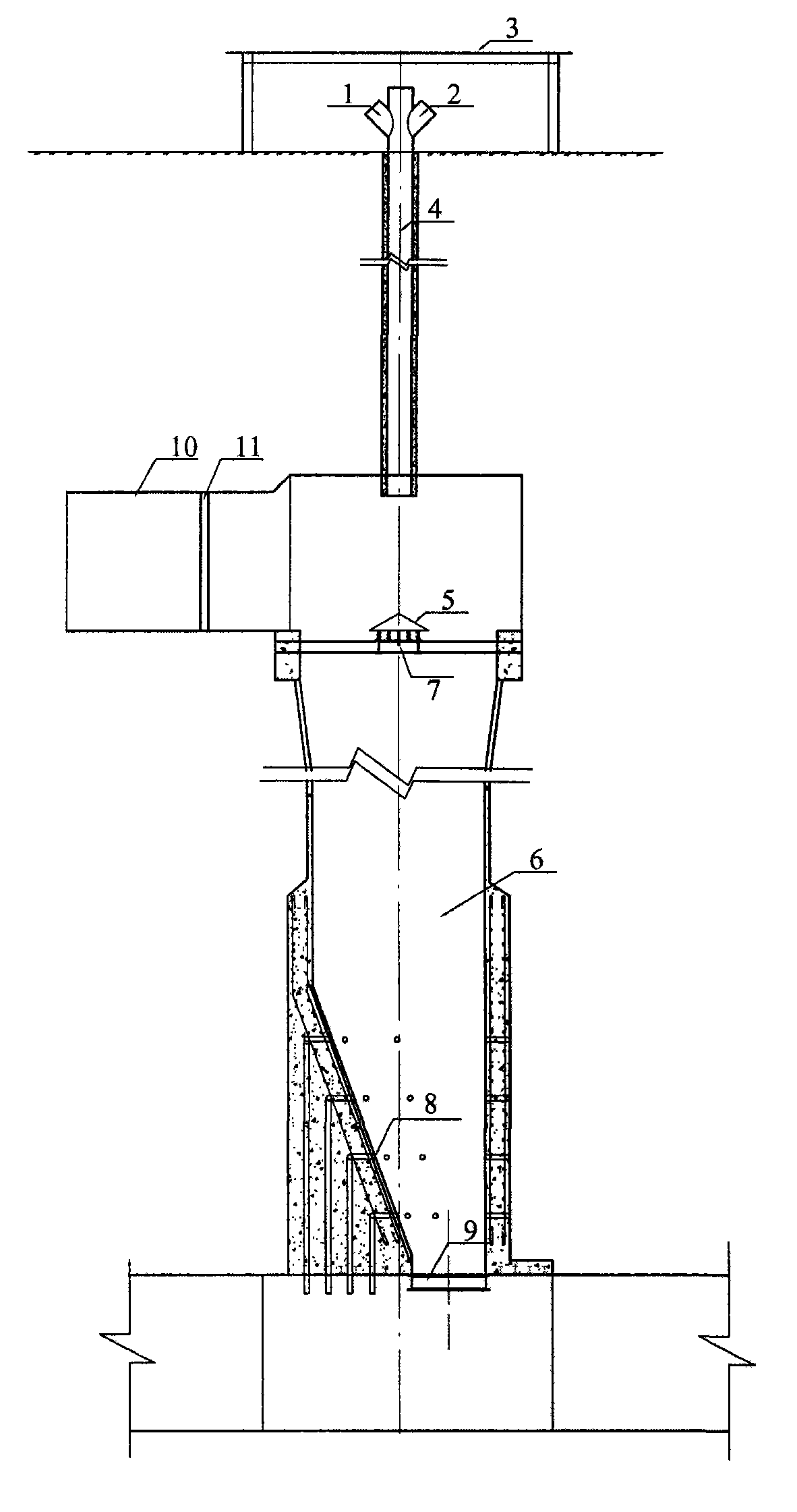 Large vertical depth solid feeding system and large vertical depth solid feeding process for filling extracted coal