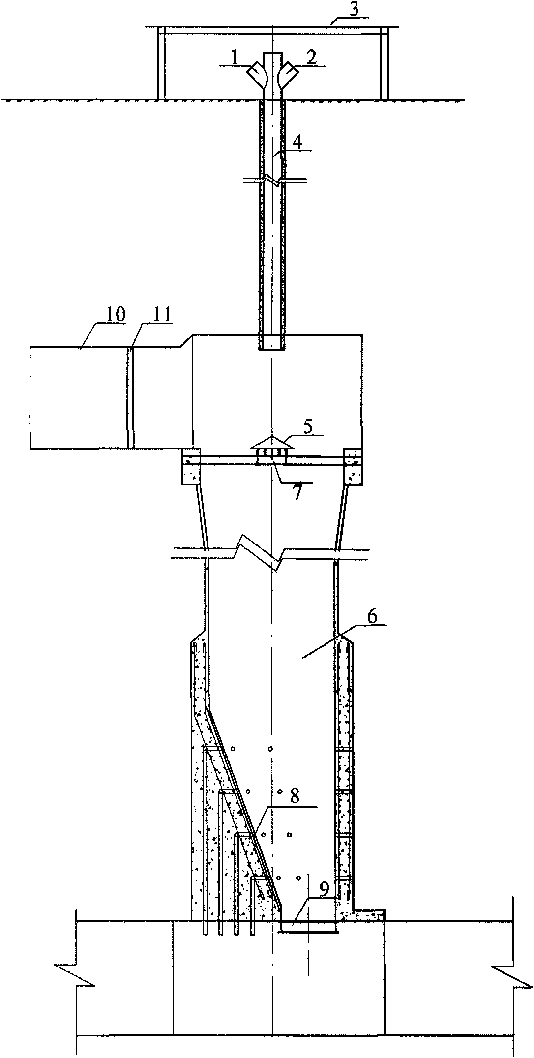 Large vertical depth solid feeding system and large vertical depth solid feeding process for filling extracted coal