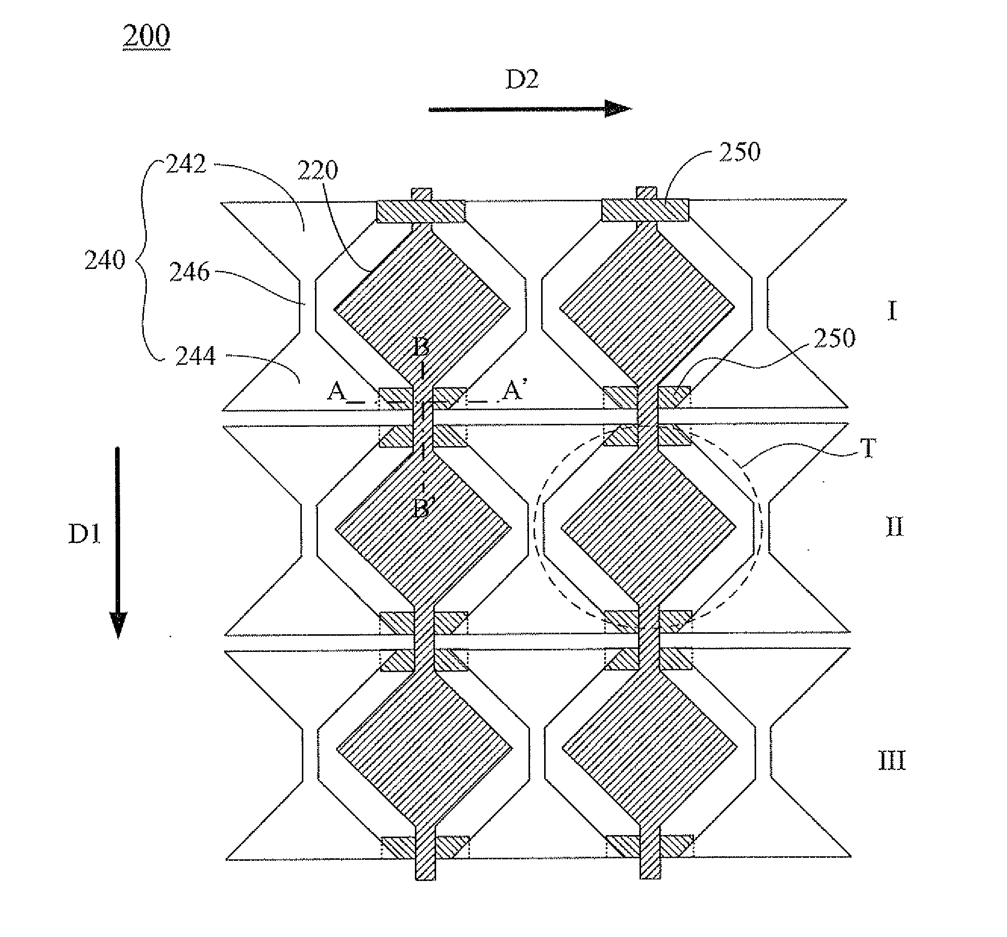 Electrode array of touch panel