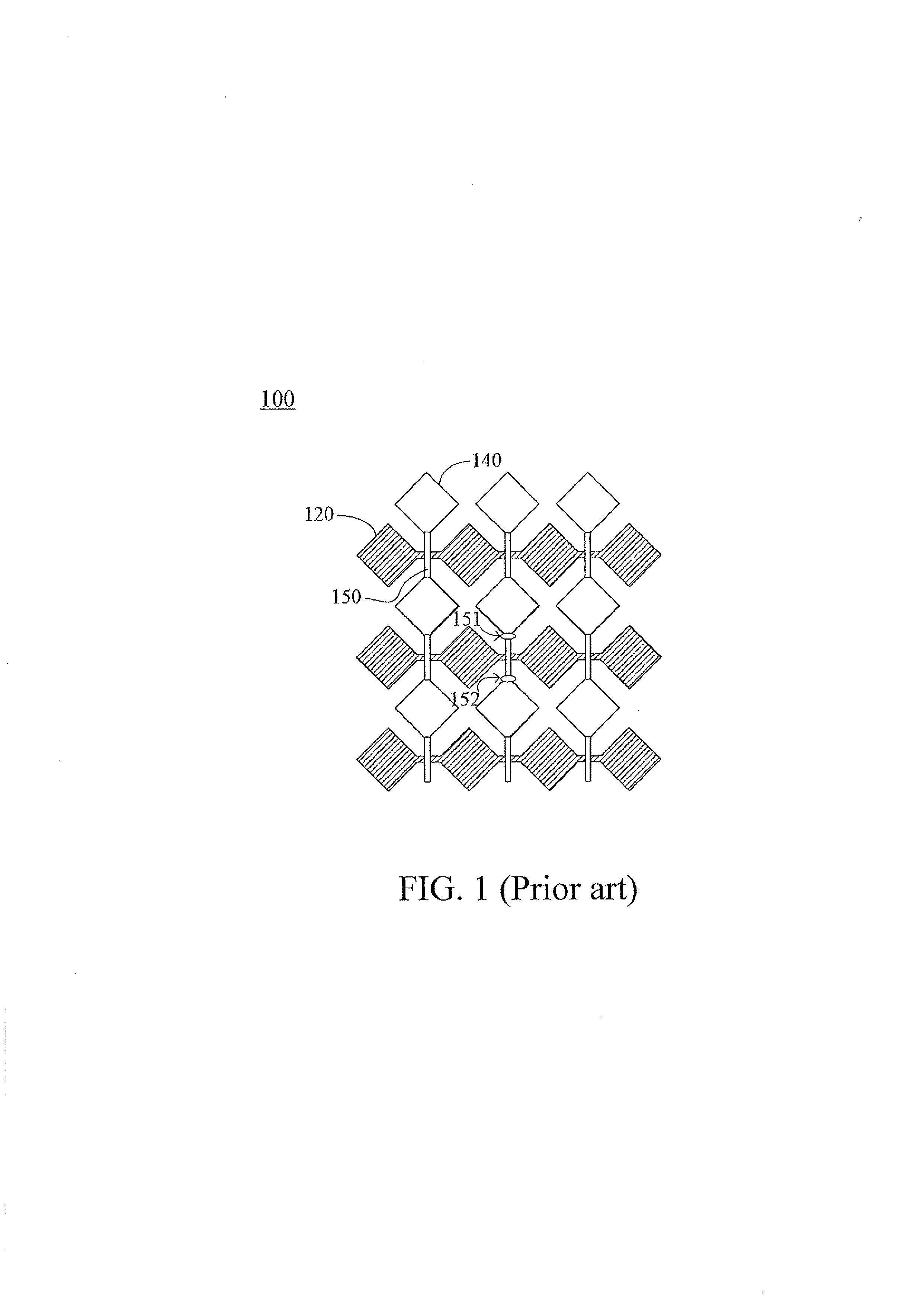 Electrode array of touch panel