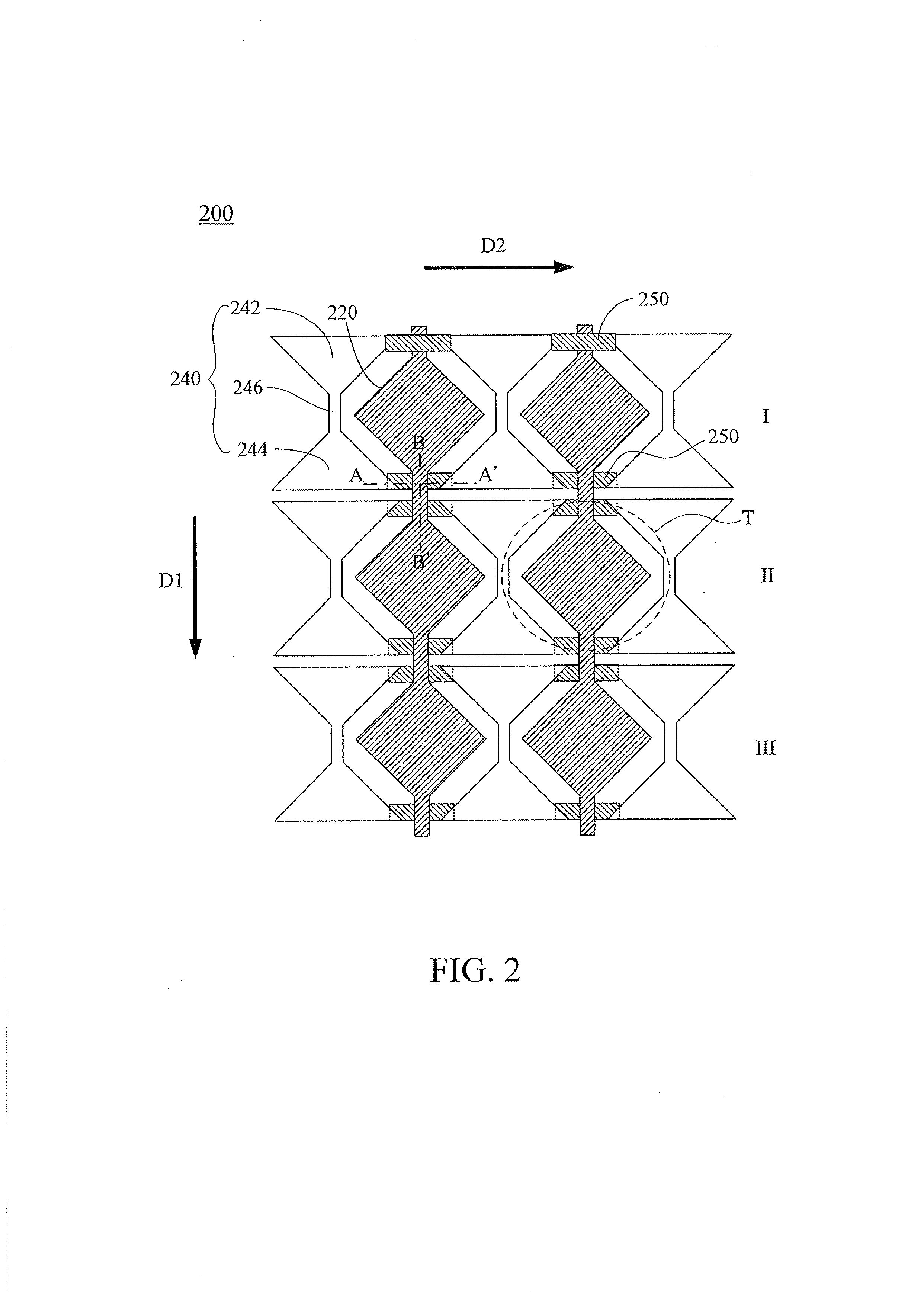 Electrode array of touch panel