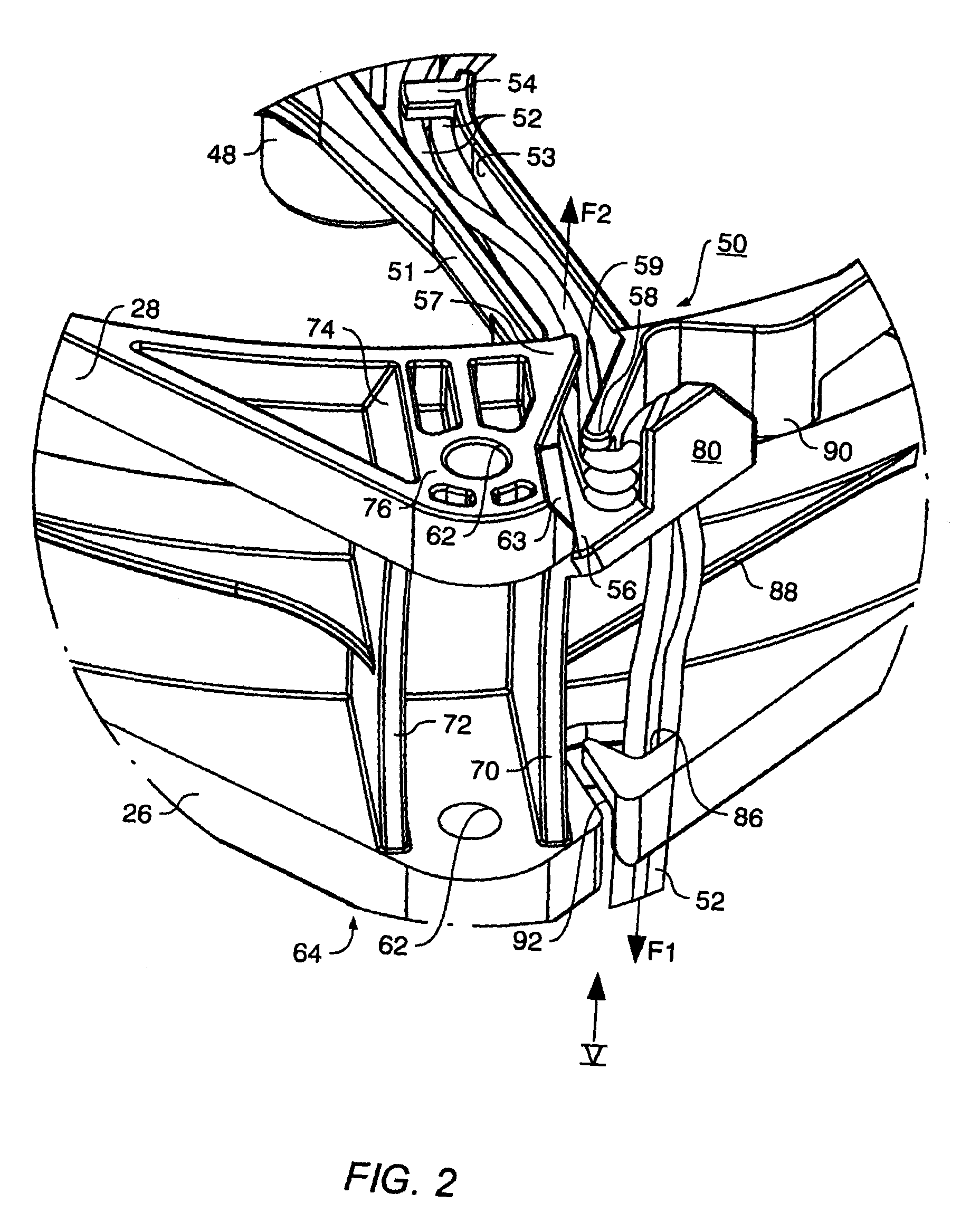 Fan housing with strain relief