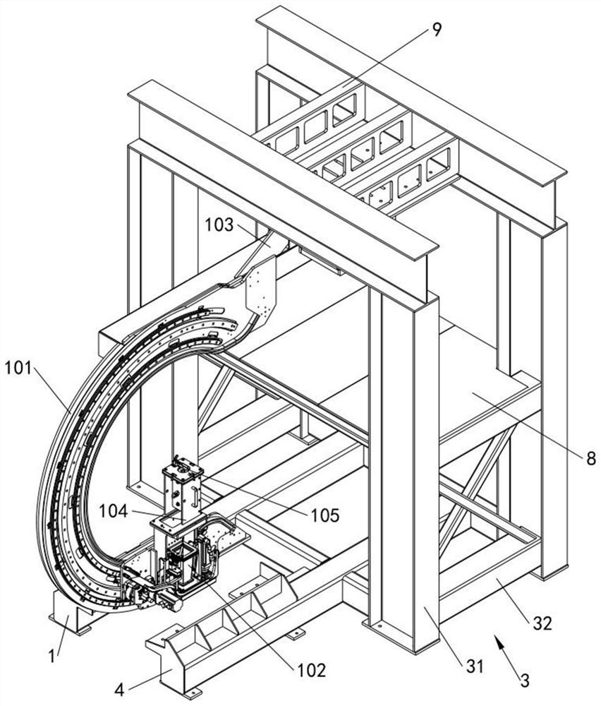 C-shaped inner rack rotation center debugging method and C-shaped inner rack mounting structure