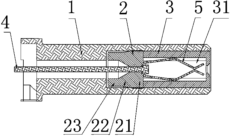 High frequency head-used rubber core assembling structure