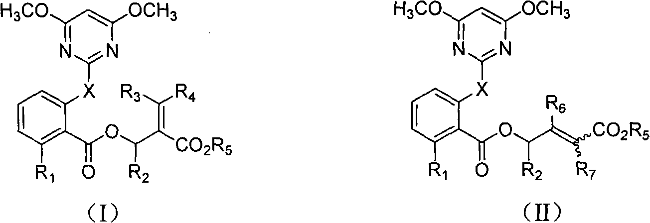 2-pyrimindinyloxy (pyrimindinylthio) benzoxy enoates compound and application thereof