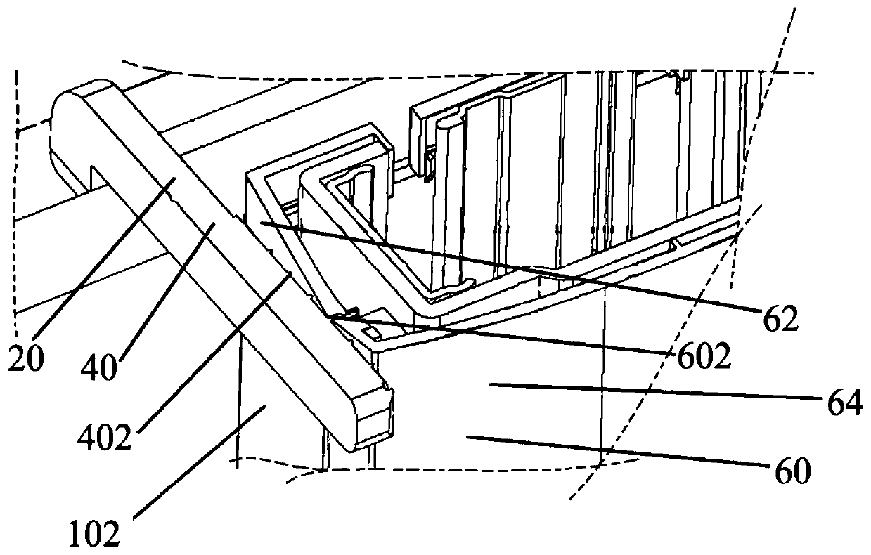 Fastener, support frame with fastener and display