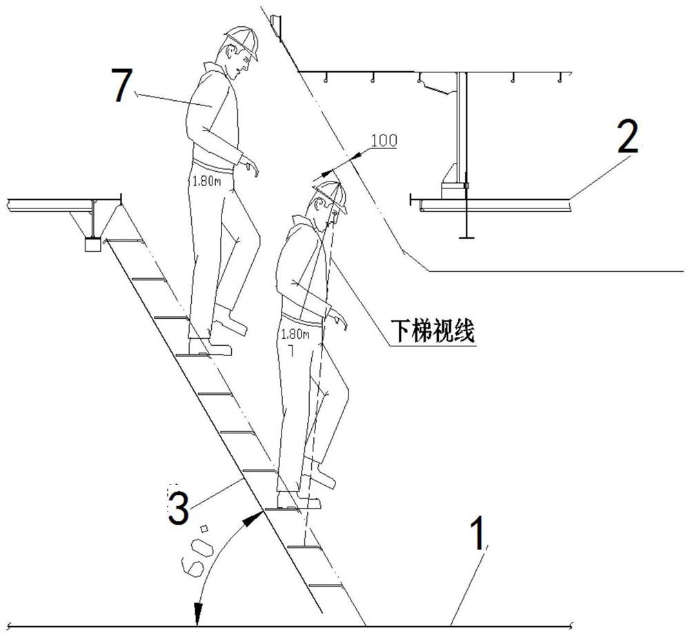 A method for judging the clear space of a ship's inclined ladder passage