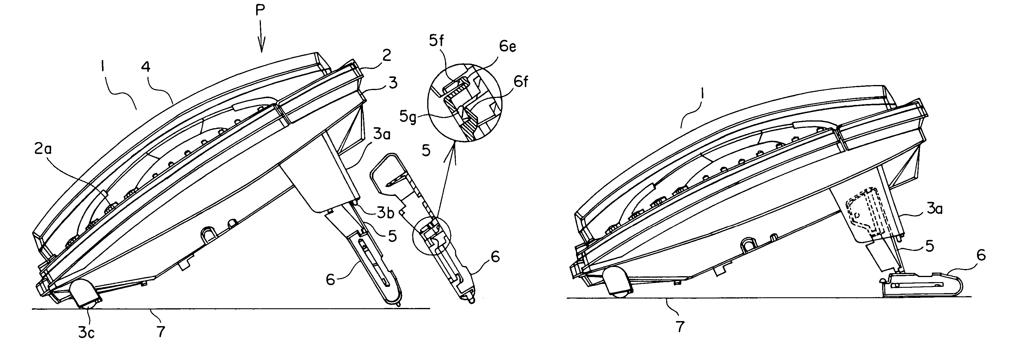 Tilt-leg-breakage prevention mechanism of terminal device