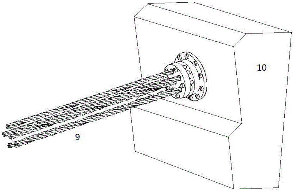 Double-direction movable stay-cable anchoring device for saddle type cable tower zone of low tower cable-stayed bridge