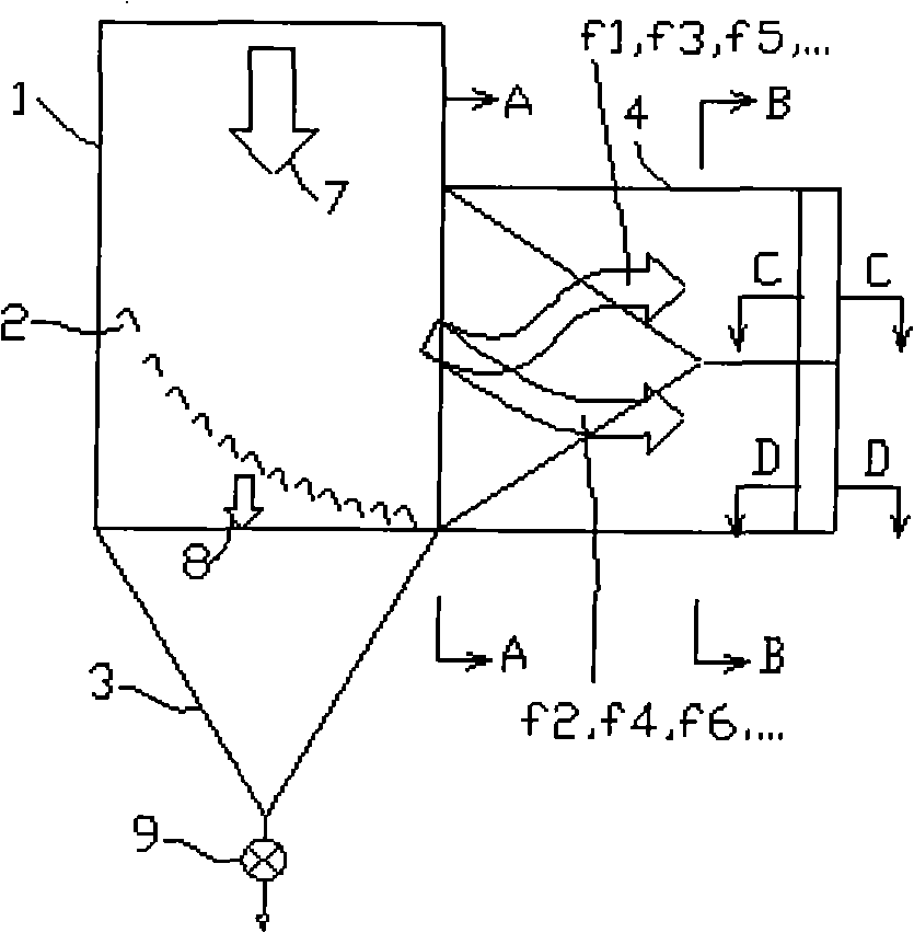 Zig air flue K-shaped flow equalizing apparatus with flyash separation