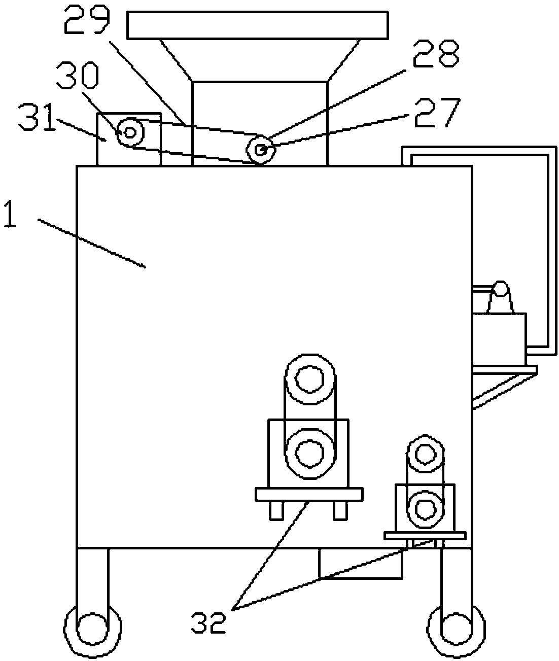 Efficient grinding device for production of new energy lithium battery material