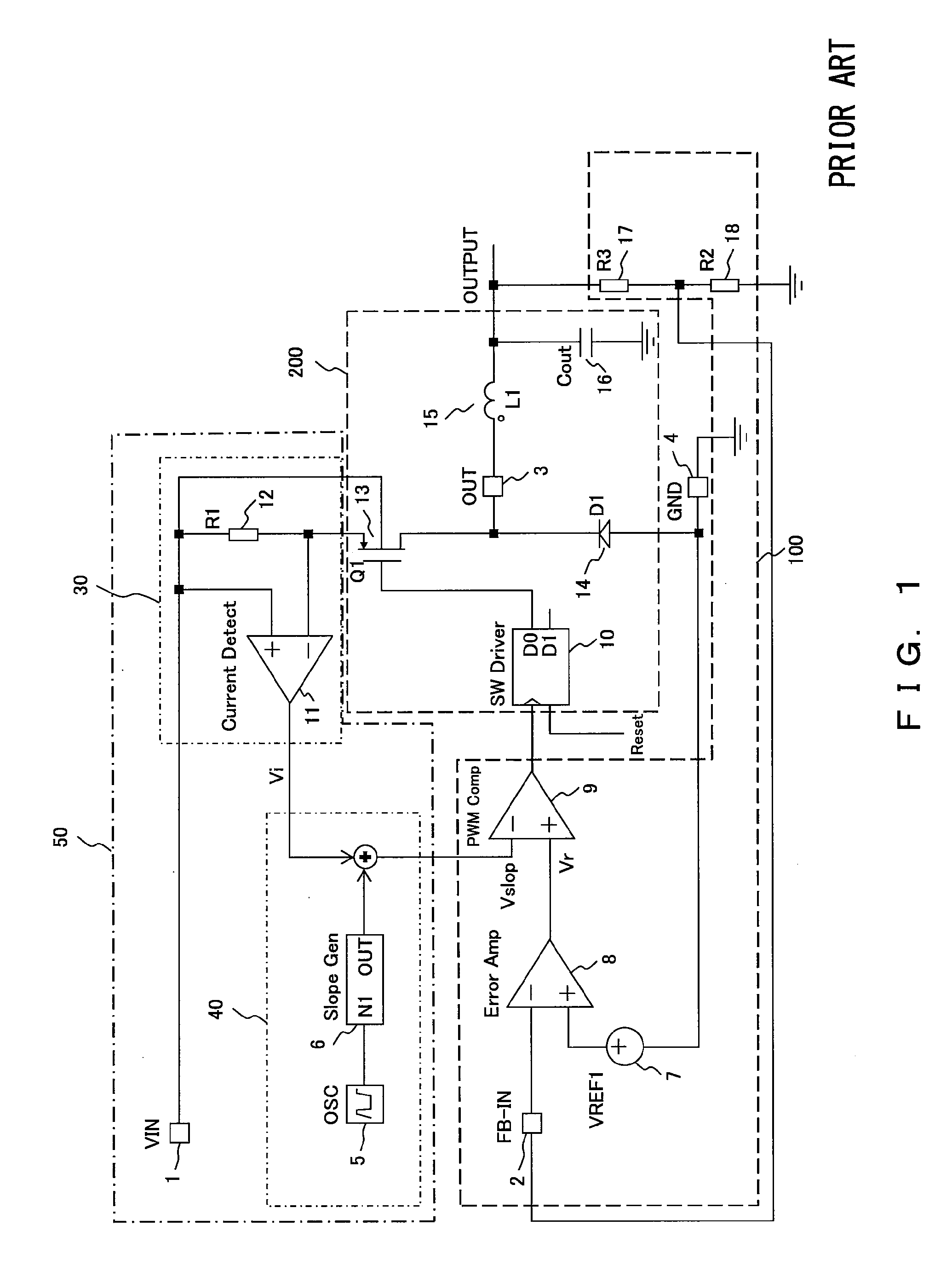 Current negative-feedback circuit and dc-dc converter using the circuit