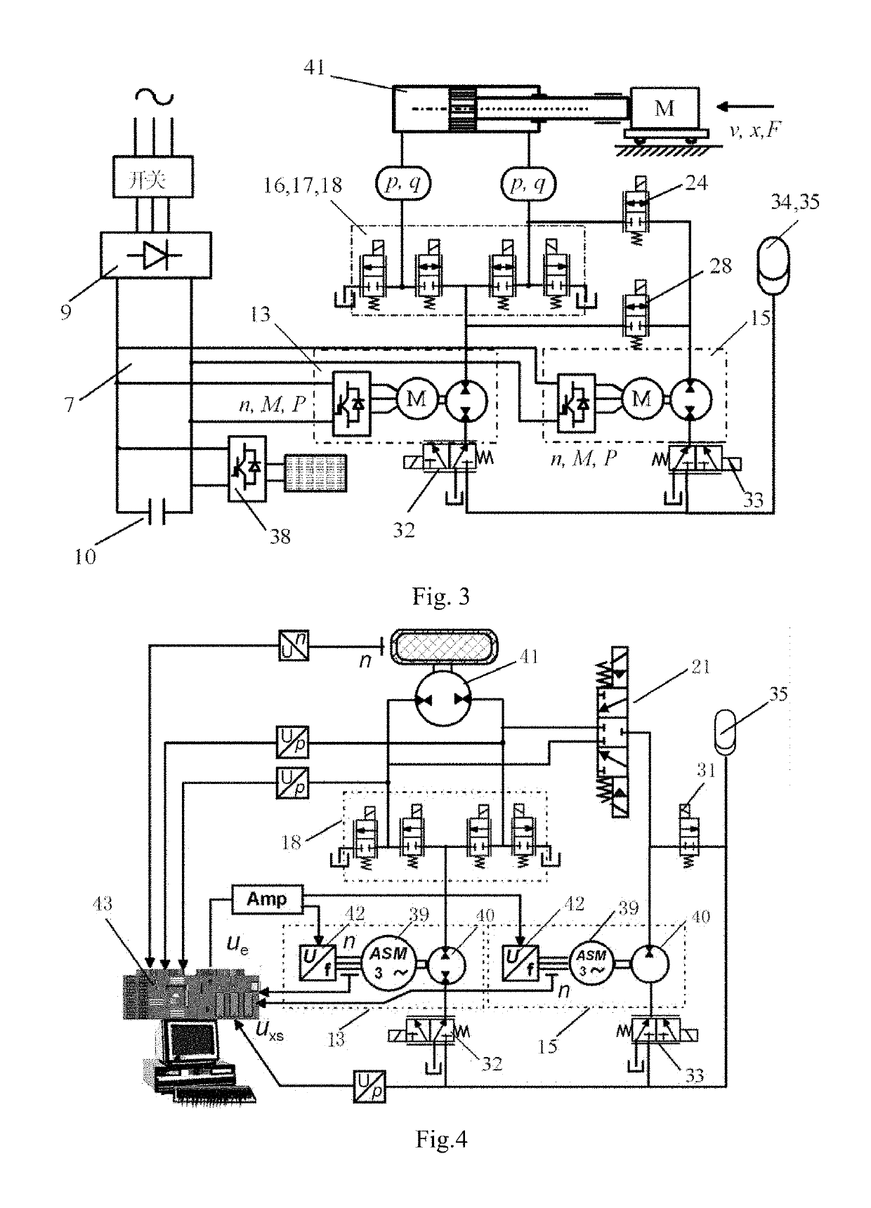 Variable-speed volume-control direct-drive all-electric hydraulic excavator driving and energy recovery system