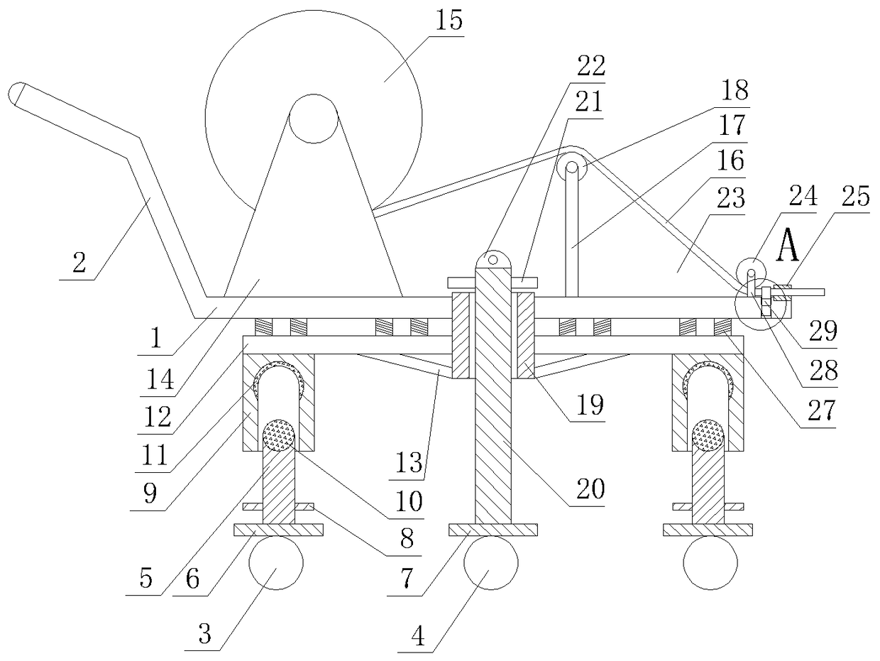 Rapid paying-off device applied to distribution network of grain-producing area