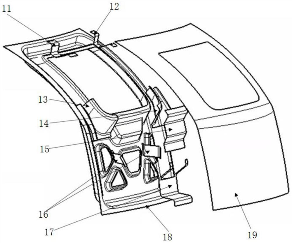 Automotive back door panel structure