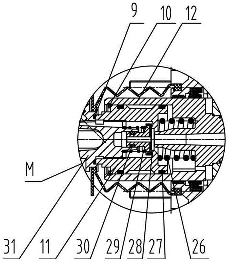 A pneumatic booster with brake master cylinder