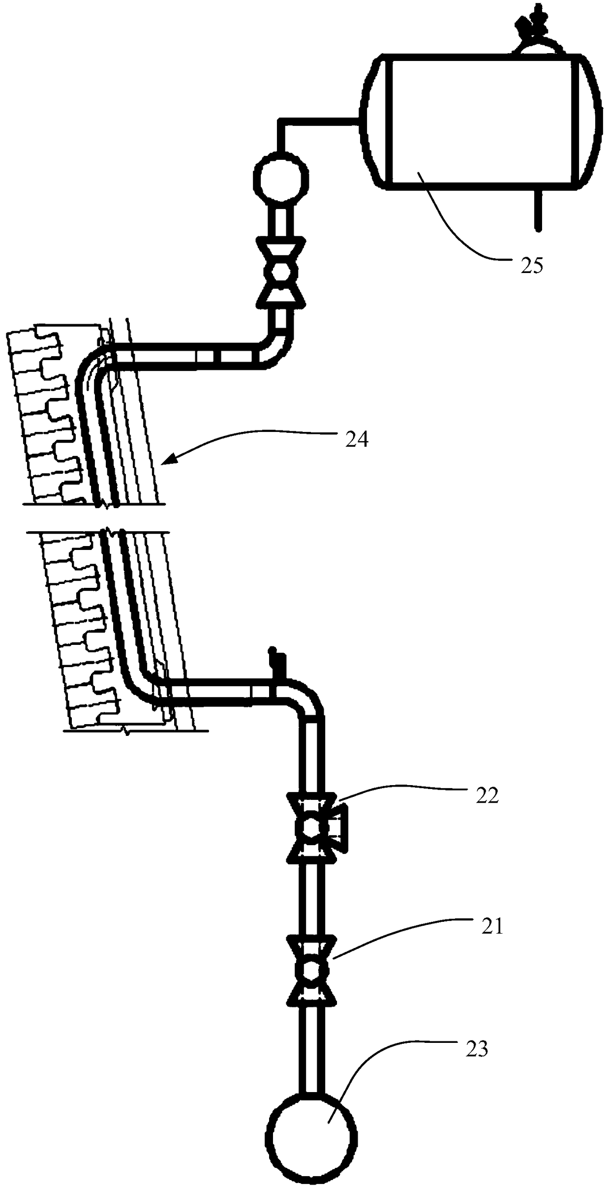 Kiln cooling wall leakage acquisition unit and device and cooling wall detecting method