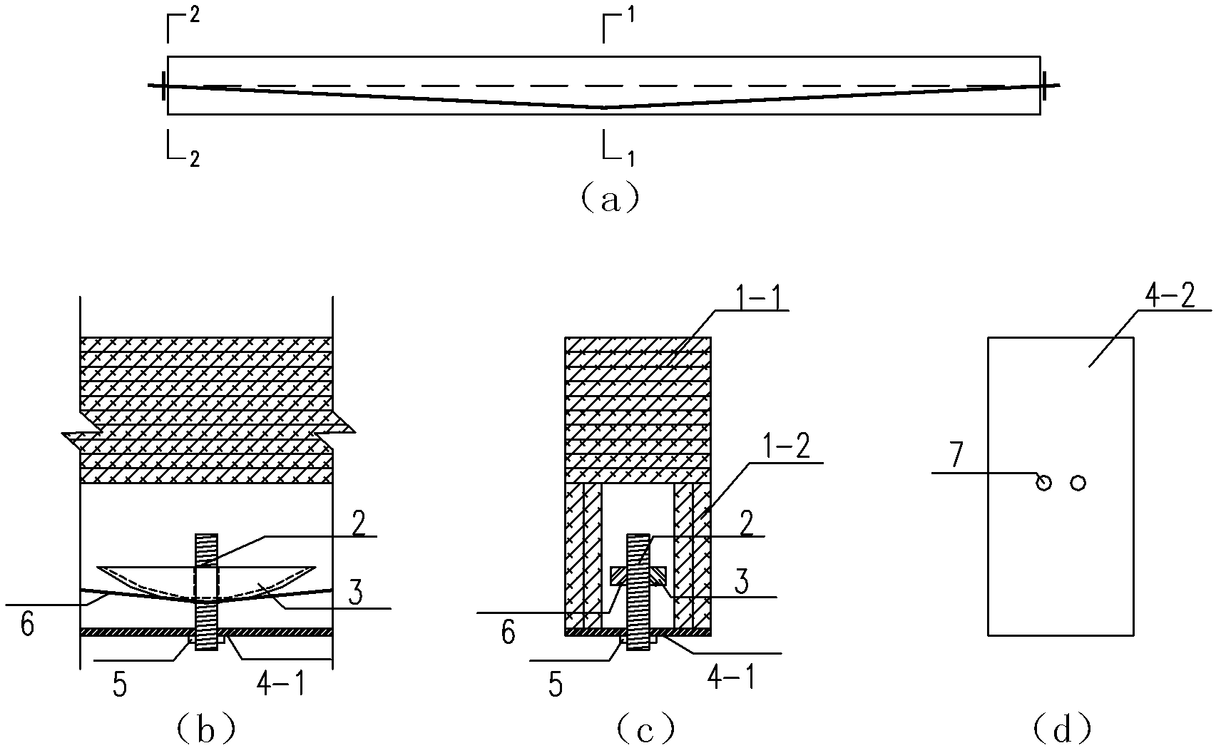 Screw thread twist-stretch transverse stretch-draw prestress exerting system of adjustable and controllable bamboo and wooden beam