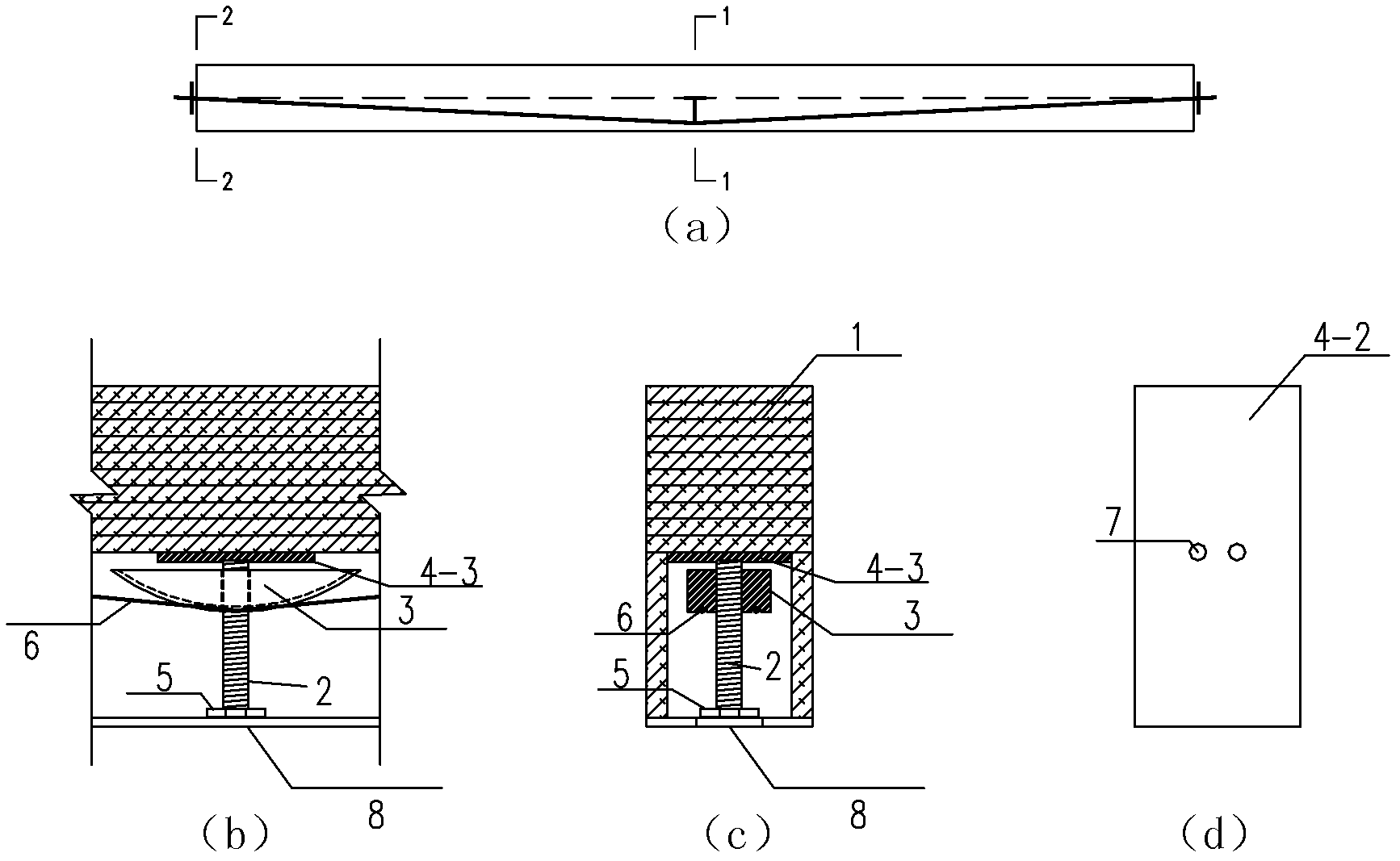 Screw thread twist-stretch transverse stretch-draw prestress exerting system of adjustable and controllable bamboo and wooden beam