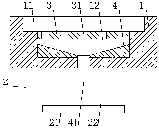 A stationary table for die cut