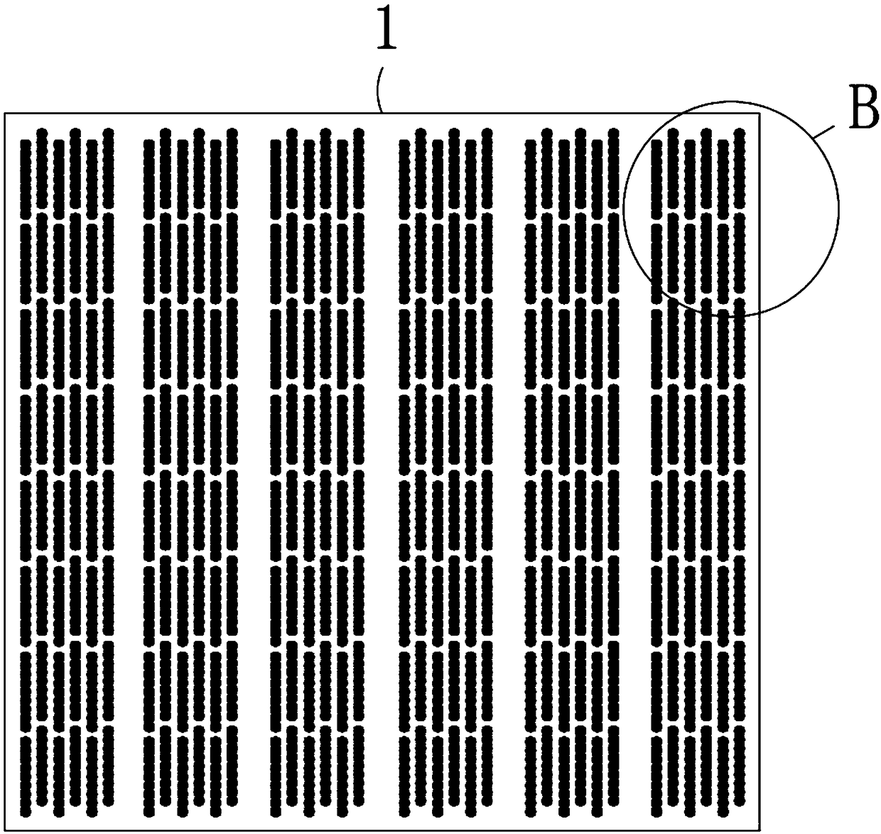 Back passivation matrix dot type laser grooving conductive structure