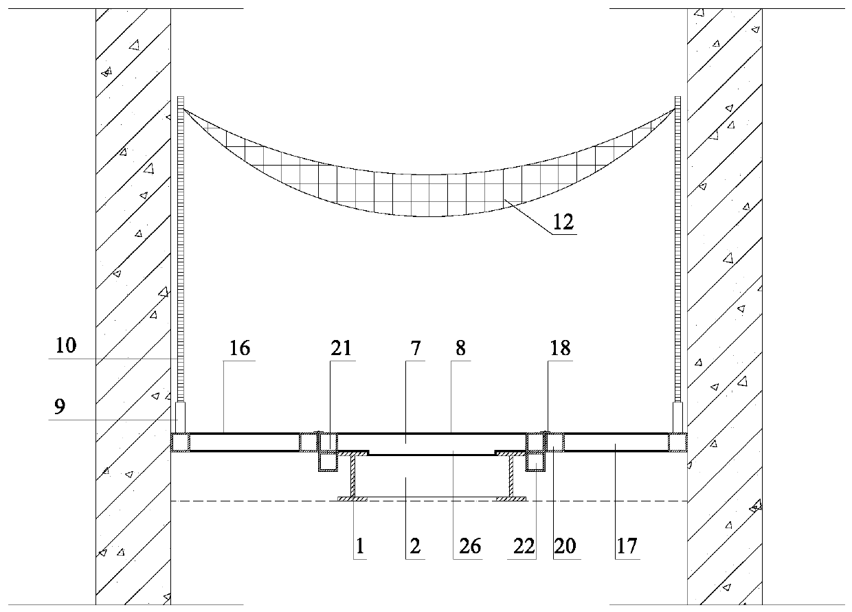 Construction method of self-stabilized internal and external sliding and moving type elevator shaft safety protection device