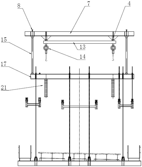 A corrugated steel web bridge asynchronous hanging basket