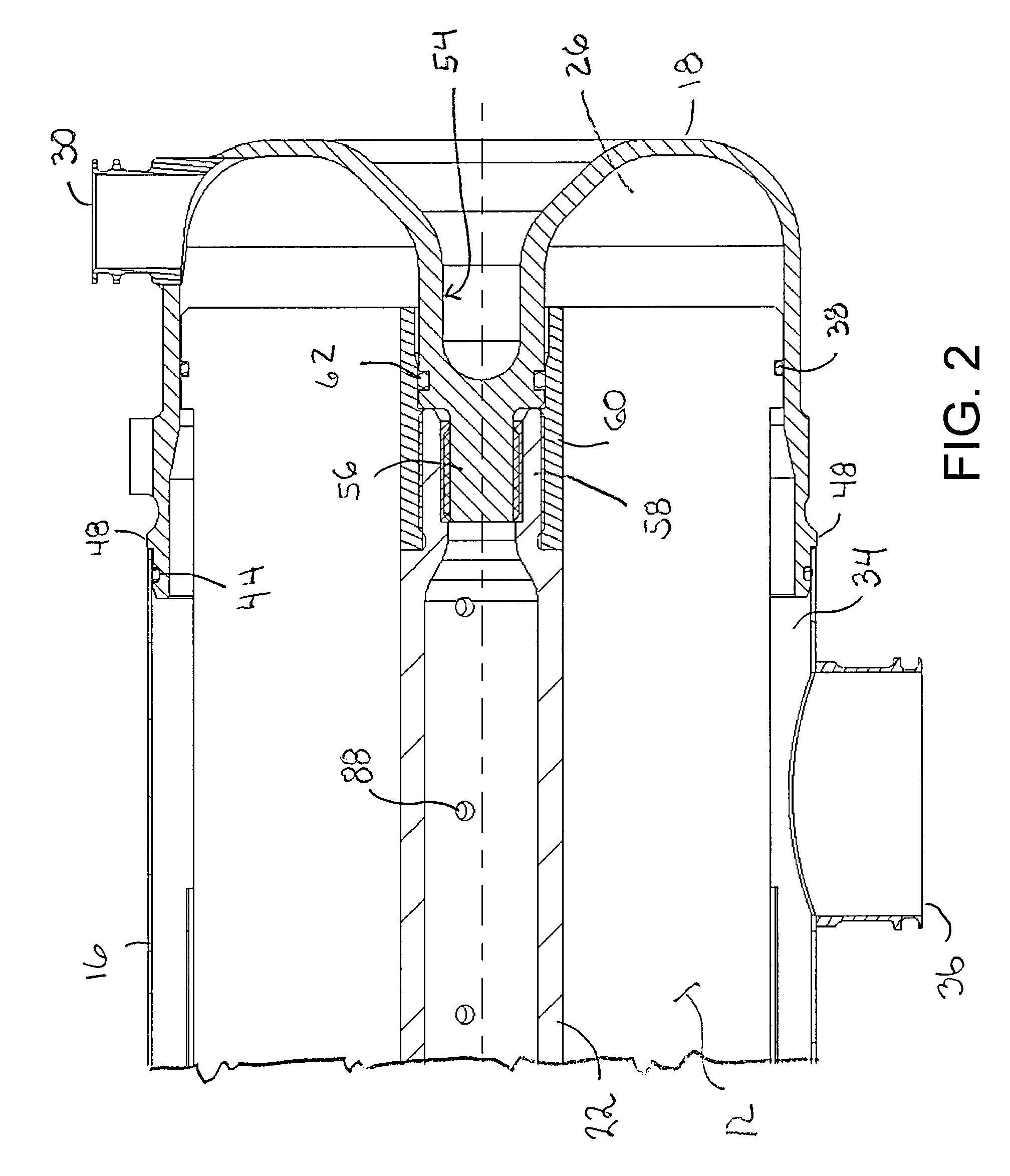 Air separation module with load carrying center tube