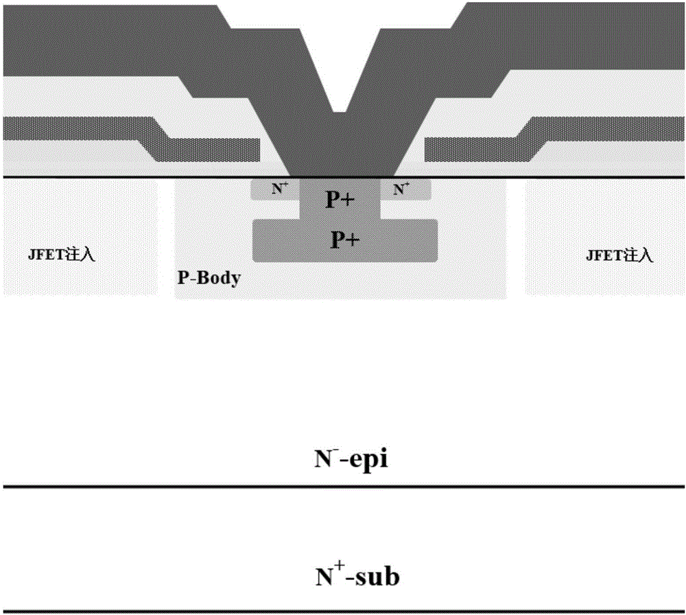 Discrete power mos field effect transistor and manufacturing method thereof