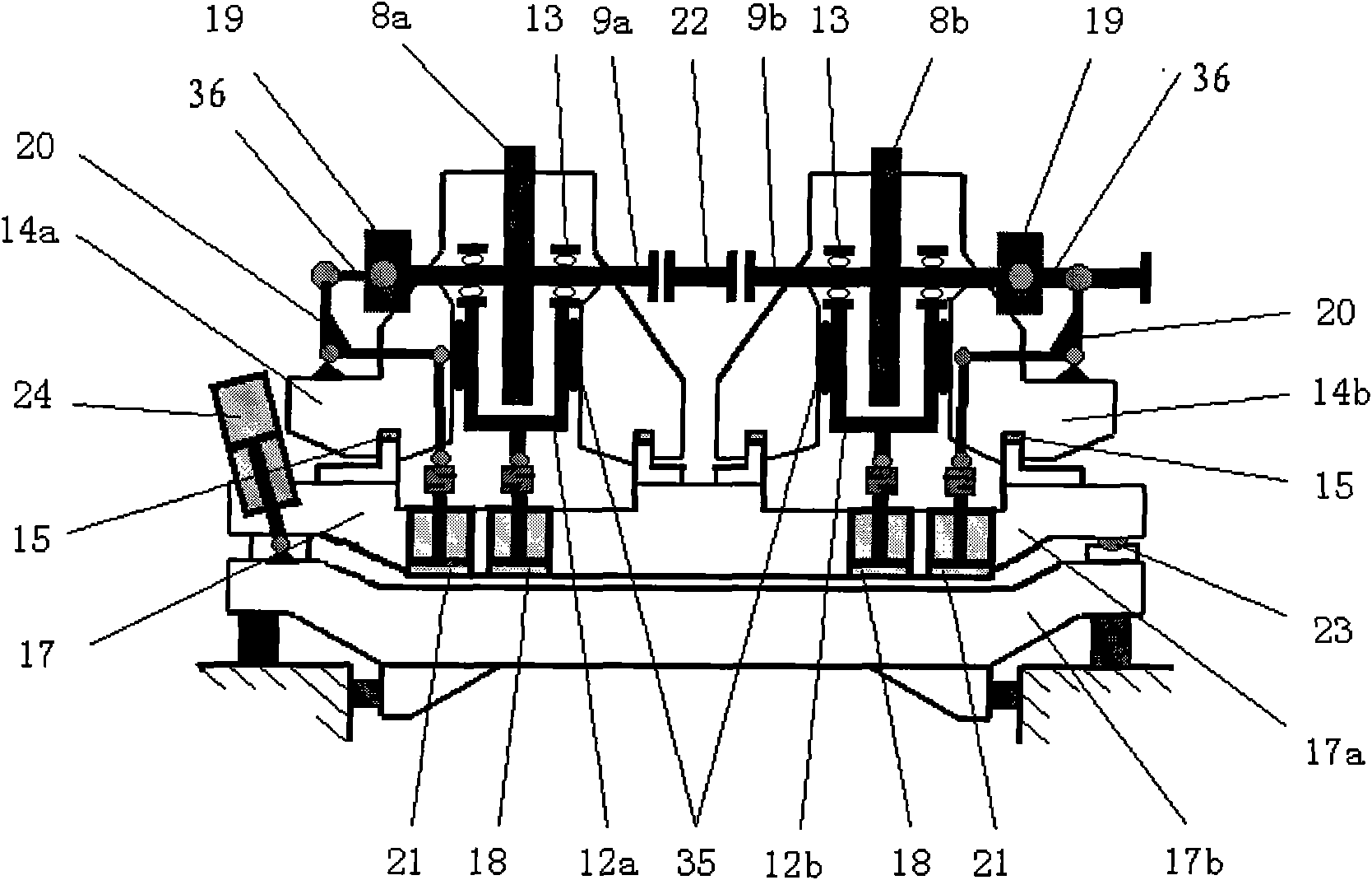 Emulation test bench for vehicle operating of rail locomotive based on differentia transmission