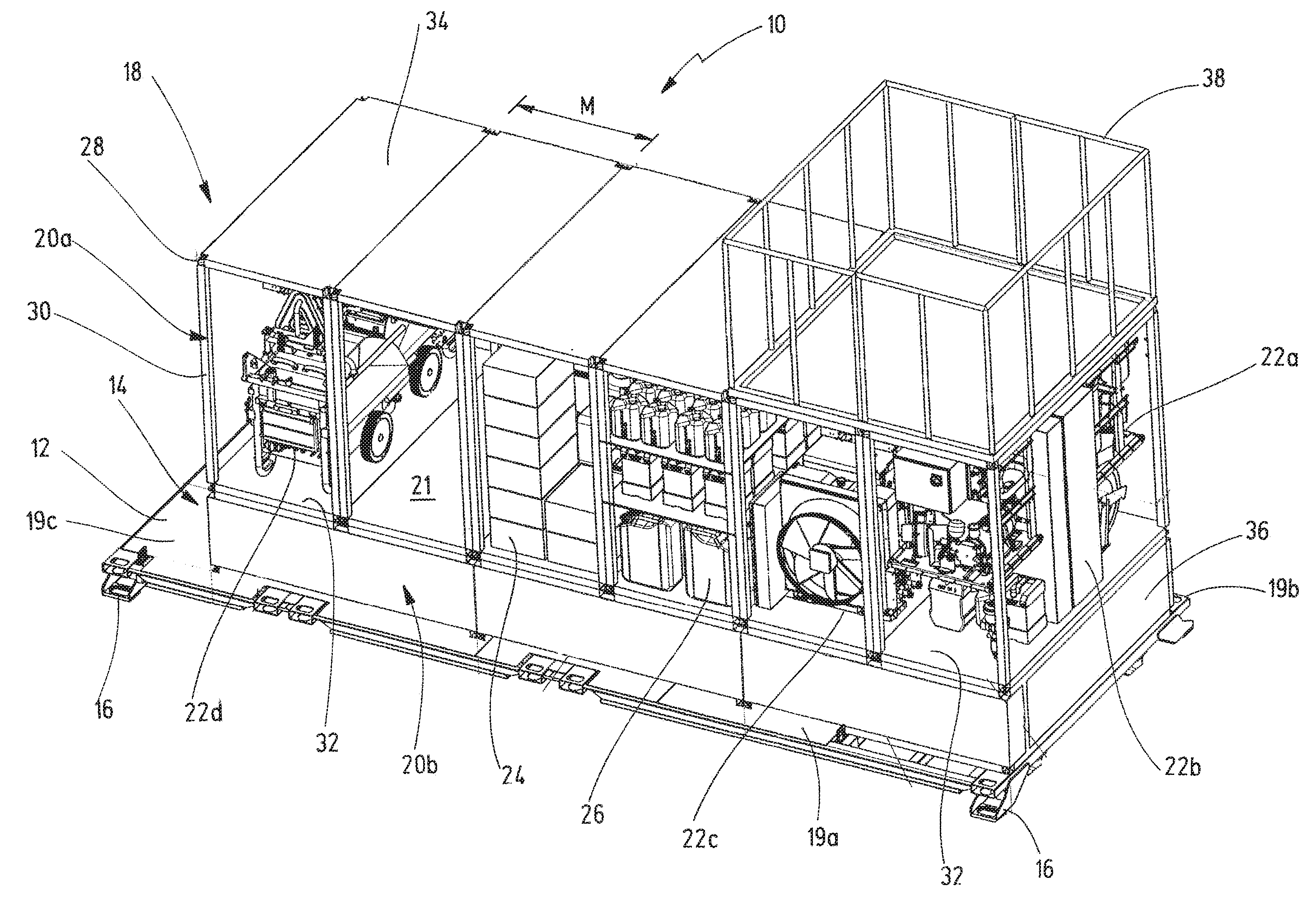 Device system for military and/or humanitarian operations, in particular a mobile decontamination system