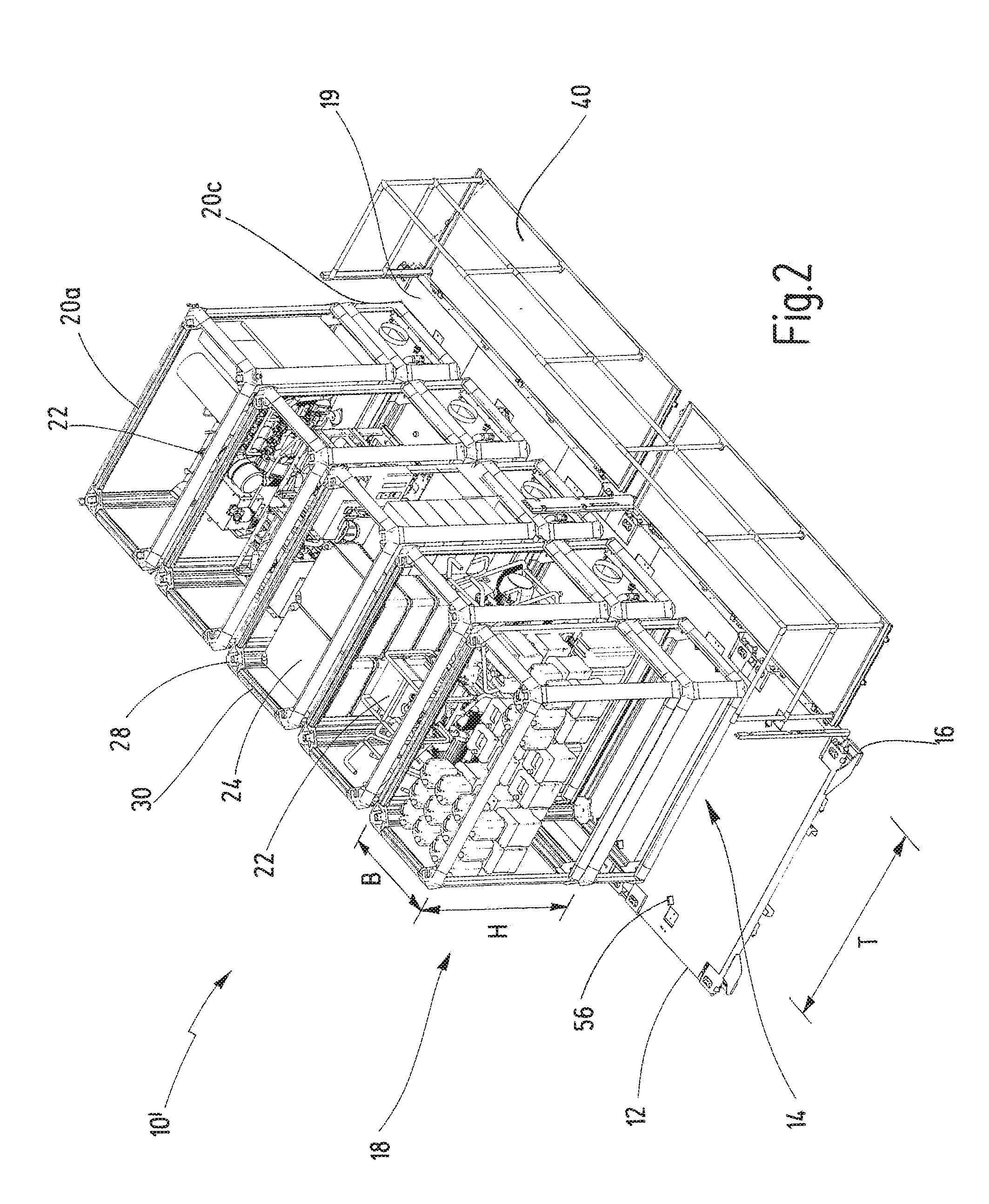 Device system for military and/or humanitarian operations, in particular a mobile decontamination system