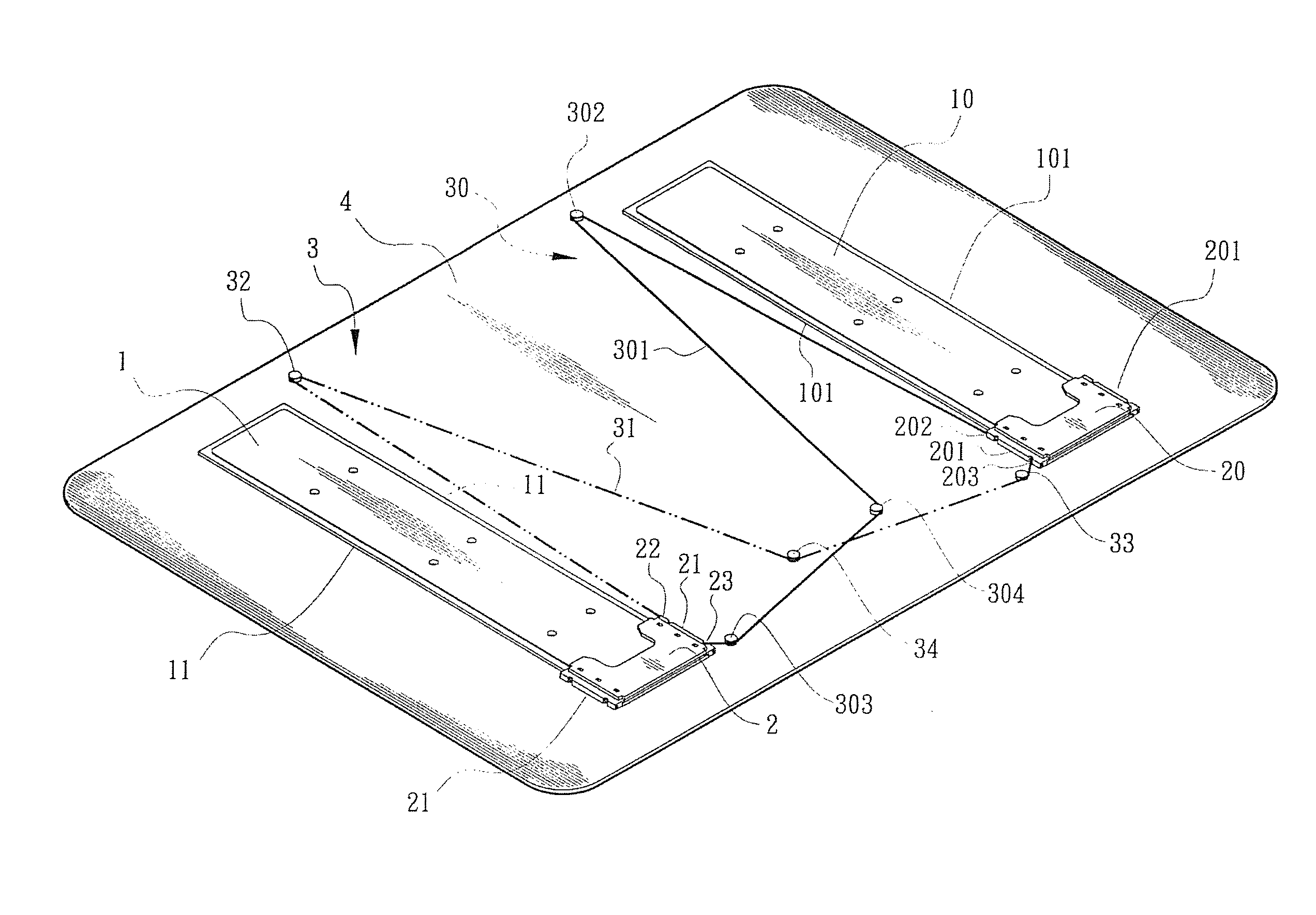 Synchronous pull device for slide cover mechanism