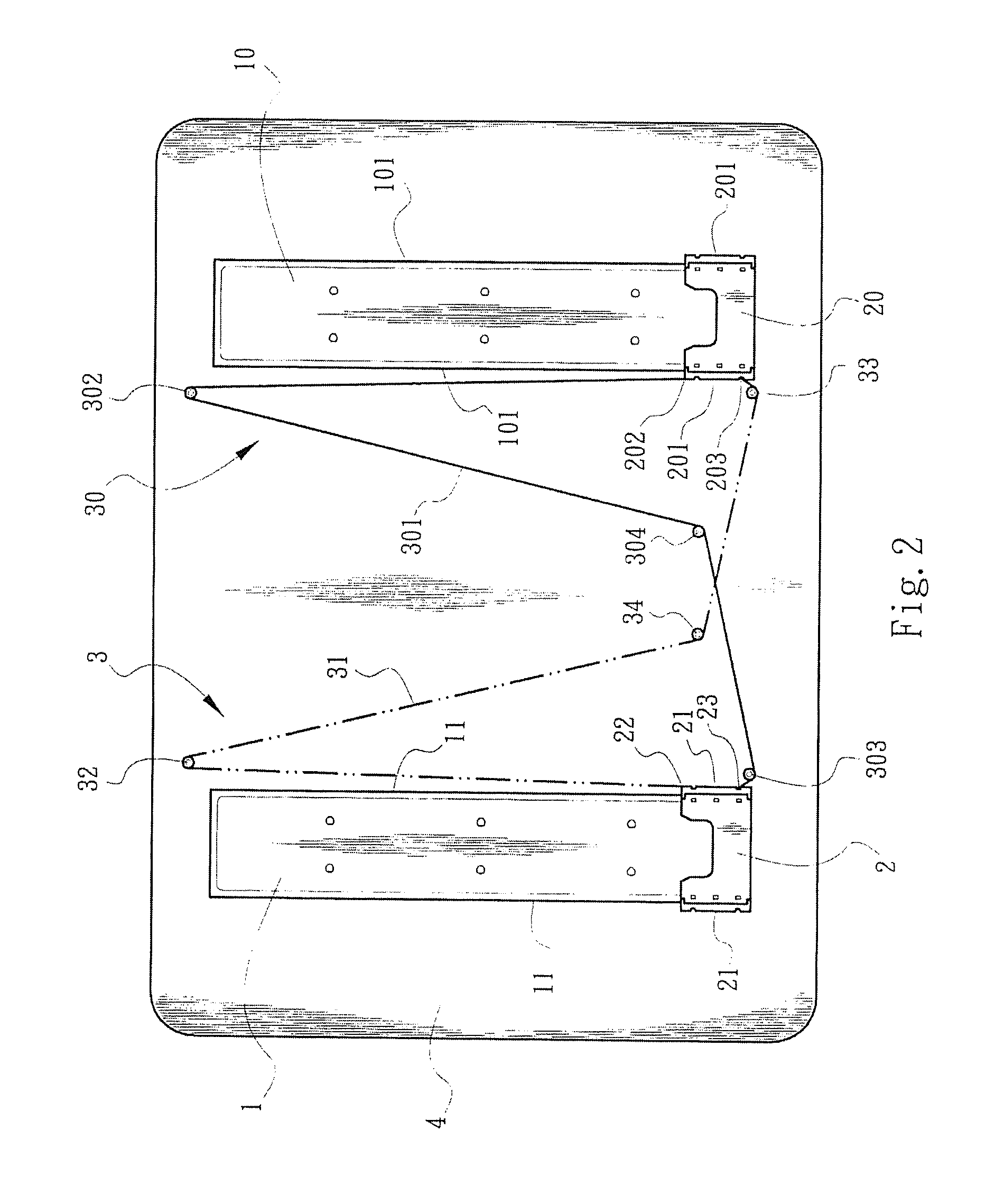 Synchronous pull device for slide cover mechanism