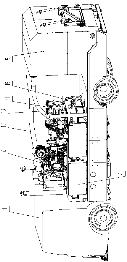 High-pressure water removing device used for removing road markings