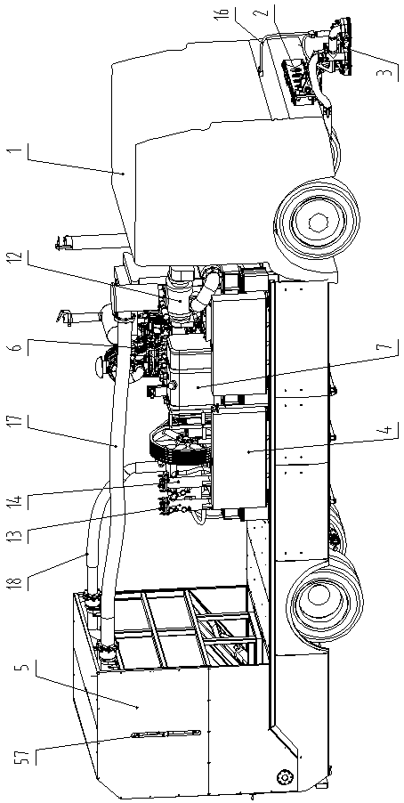 High-pressure water removing device used for removing road markings