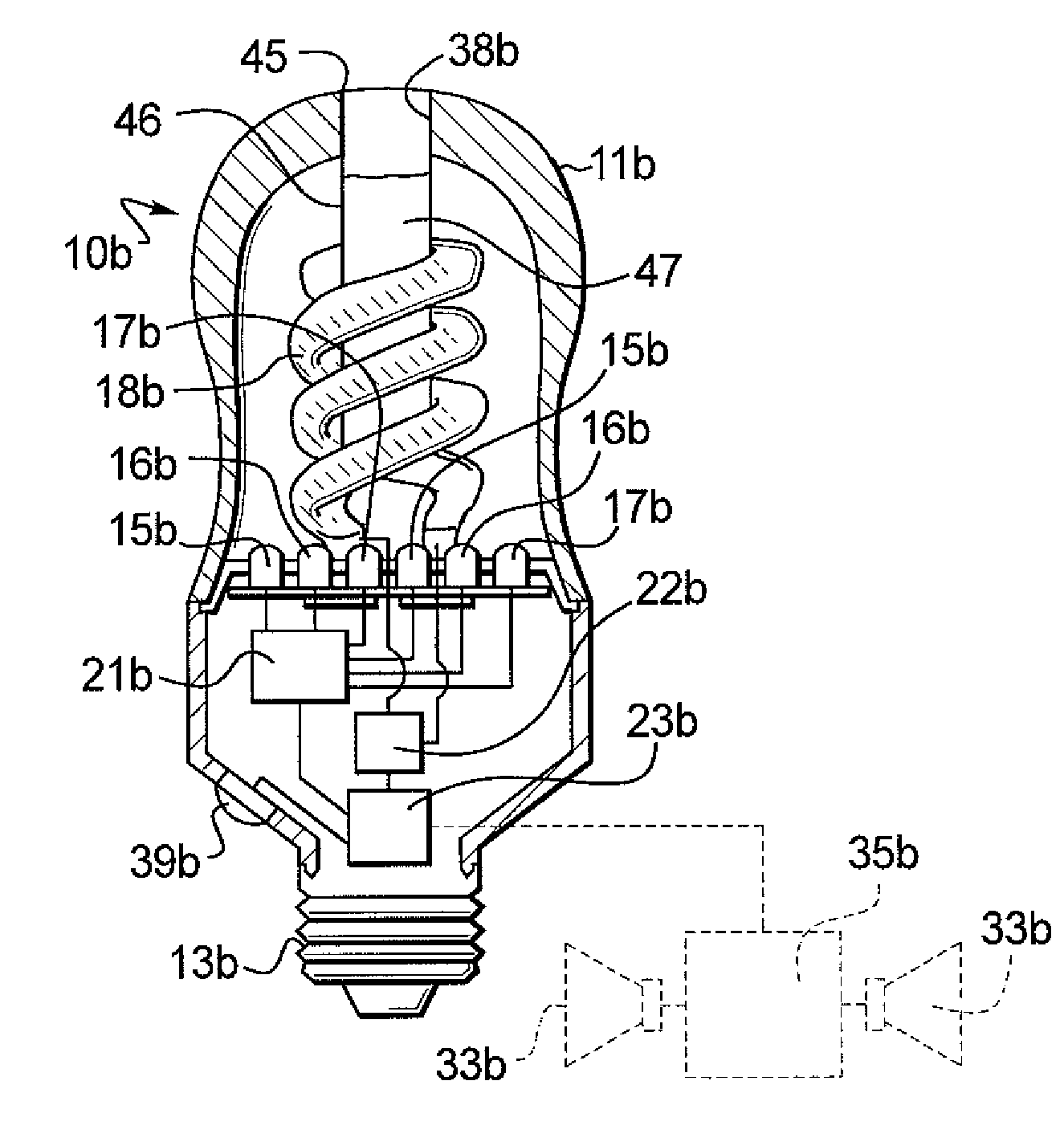 Color changing outdoor lights with active ingredient and sound emission