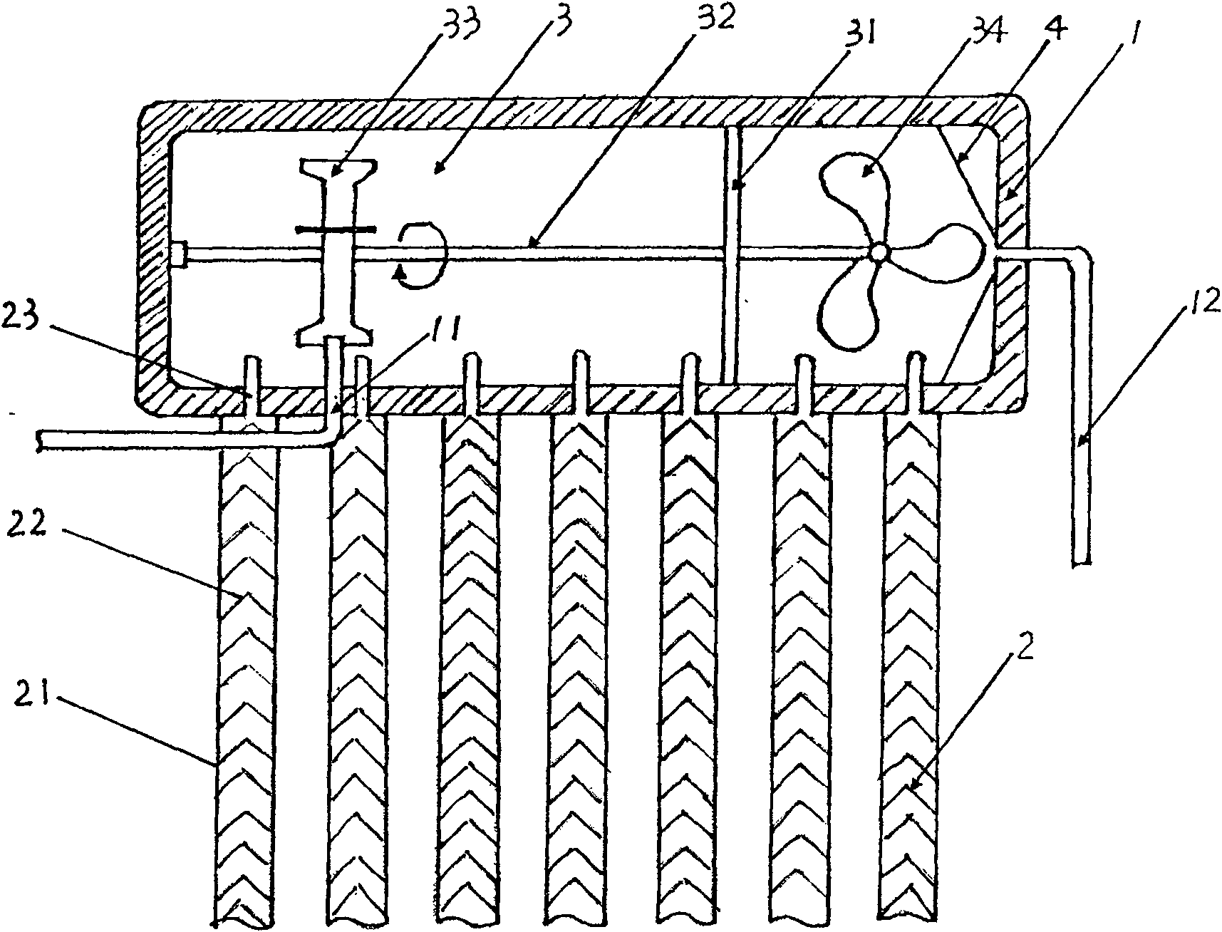 Turbocharging type solar water heater