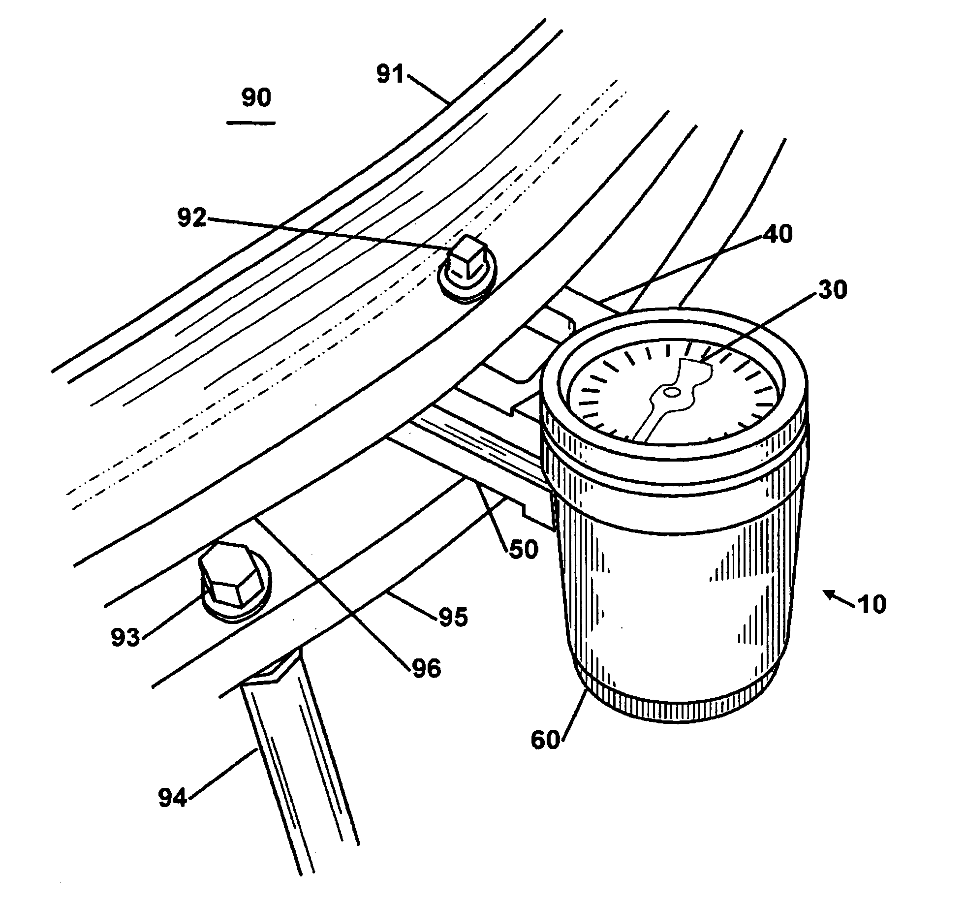 Drum rim gap or space dimension gauge