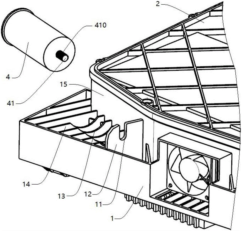 Heat pump module of clothing treating device and clothing treating device