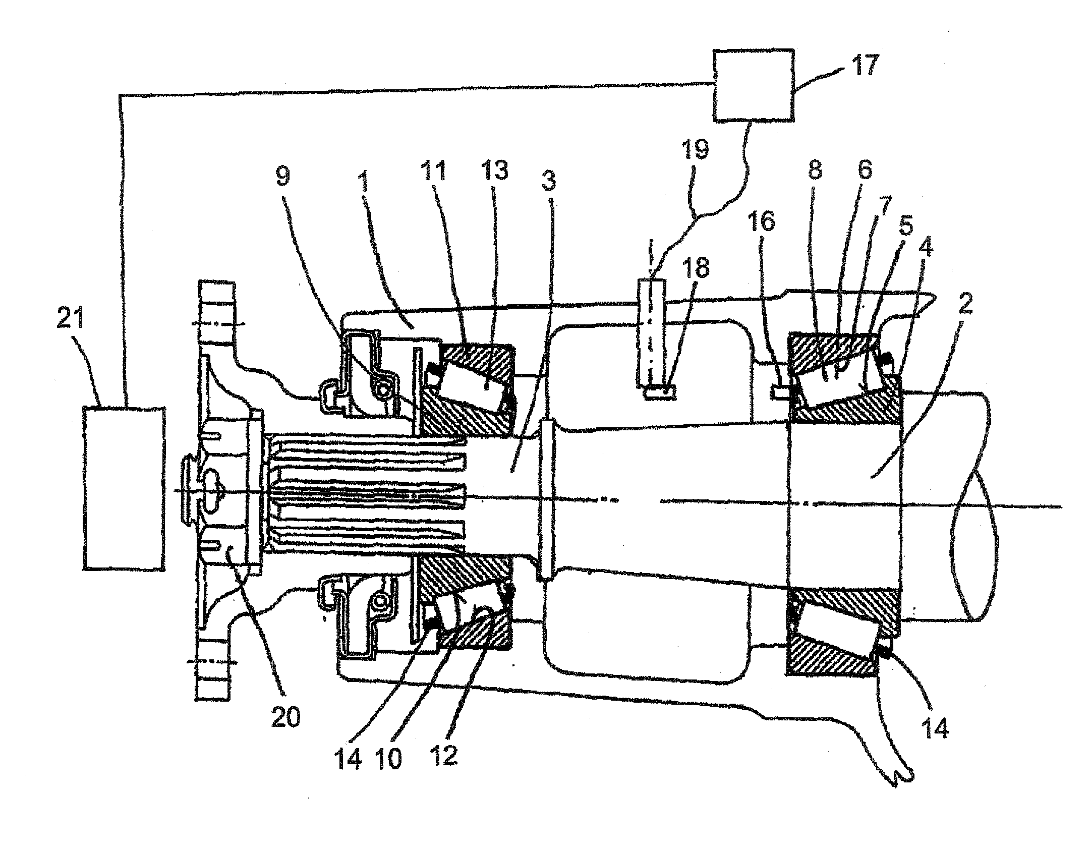 Method and apparatus for setting the bearing play or the prestress of Anti-friction bearing arrangements