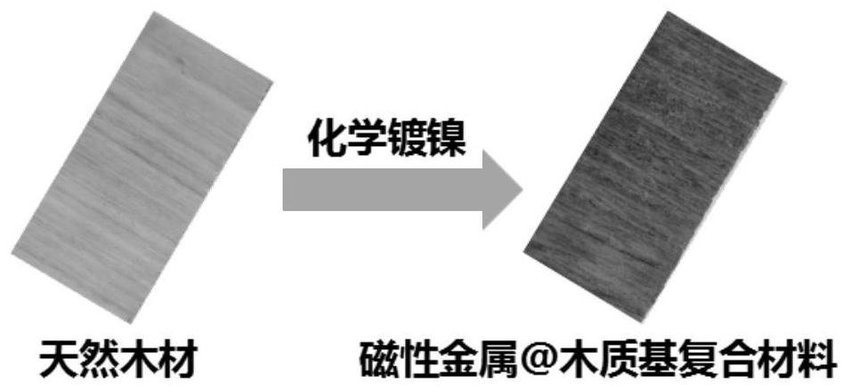 Preparation process of electromagnetic shielding material for constructing hydrophobic coating on surface of wood-based material