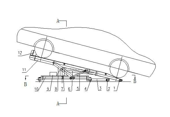 Seesaw four-link oblique parking machine and parking method